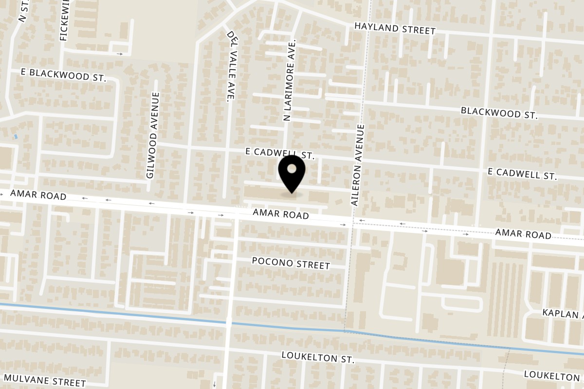 Map showing the location of Casa Flor on 15735 Amar Rd in La Puente